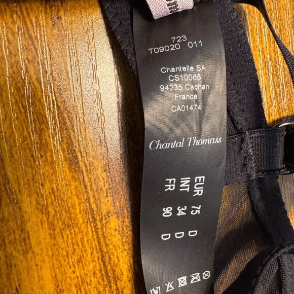 Chantal Thomass Lace Floral Bra 34D EUR 75 D Ruffle Lace Up Balconette Underwire - Picture 6 of 8